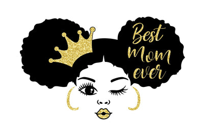 Best Mom Ever Svg, Gift for Mom Svg, Afro Girl Svg, Glitter Png Wink eye, Black Girl Svg, Mom Quote Svg, African American, Black History Svg SVG 1uniqueminute 