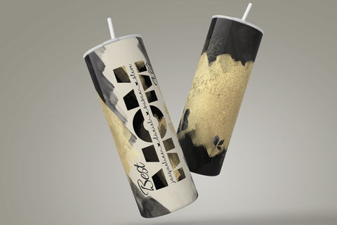 Best MOM Ever Tumbler Wrap PNG, Add Kids Names, Gold Metallic Abstract Floral, Seamless Sublimation Designs Downloads, Skinny 20 oz Design Sublimation Syre Digital Creations 