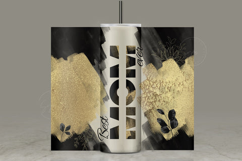 Best MOM Ever Tumbler Wrap PNG, Add Kids Names, Gold Metallic Abstract Floral, Seamless Sublimation Designs Downloads, Skinny 20 oz Design Sublimation Syre Digital Creations 