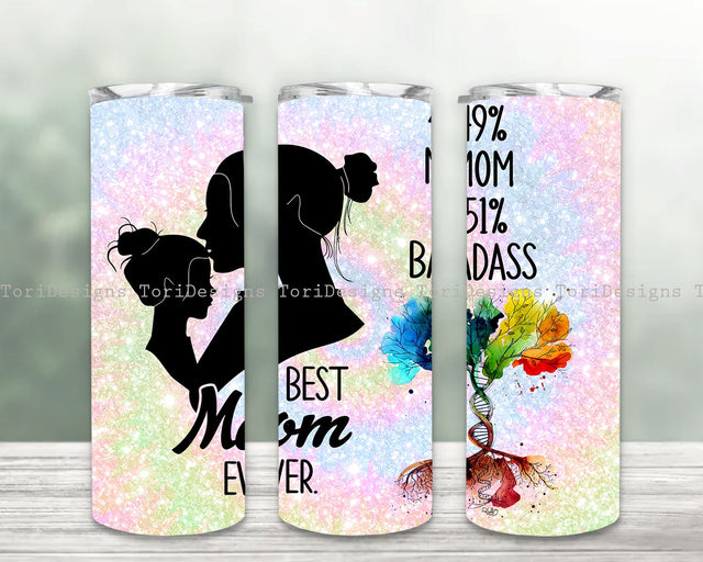 Best Mom Ever Tumbler Wrap Sublimation 20 oz Skinny Design Sublimation ToriDesigns 