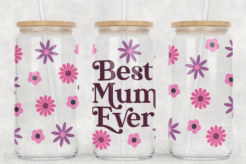Best Mum Ever Mother's Day Libbey Glass SVG SVG B Renee Design 
