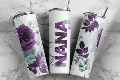Best Nana Ever, Floral Tumbler Design, Gift for Grandmother, 20 oz Skinny Tumbler Design Wrap, Mother's Day Tumbler, Gift for Nana Sublimation Syre Digital Creations 