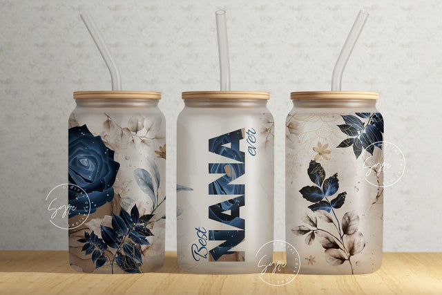 Best Nana Ever, Nana Tumbler, Gift for Grandmother, Gift for Nana, Mother's Day Tumbler, 16 oz Libbey Glass Can Tumbler Sublimation Design Sublimation Syre Digital Creations 