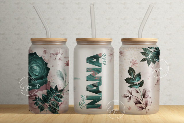 Best Nana Ever, Nana Tumbler, Gift for Grandmother, Gift for Nana, Mother's Day Tumbler, 16 oz Libbey Glass Can Tumbler Sublimation Design Sublimation Syre Digital Creations 