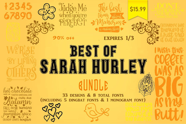 Best of Sarah Hurley Bundle Bundle So Fontsy Design Shop 
