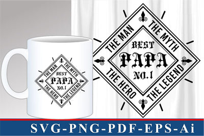 Best Papa SVG, Fathers Day Quotes T Shirt & Mug Designs SVG Files SVG D2PUTRI Designs 