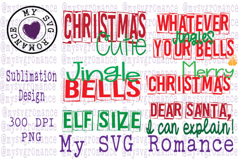 Best Seller Christmas Sayings Sublimation Designs Bundle Sublimation mysvgromance 