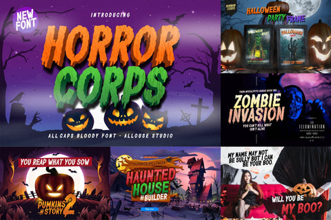 Best Seller Halloween Font Bundle Vol. I Font Allouse.Studio 