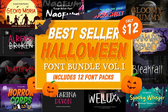 Best Seller Halloween Font Bundle Vol. I Font Allouse.Studio 
