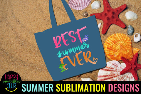 Best Summer Ever Sublimation Design- Summer Sublimation PNG Sublimation Happy Printables Club 