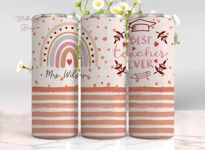 Best Teacher Ever Rainbow Sublimation Tumbler Seamless Sublimation Designs Downloads, Teacher Life Back To School Sublimation Designs Sublimation WillowSageDesign 