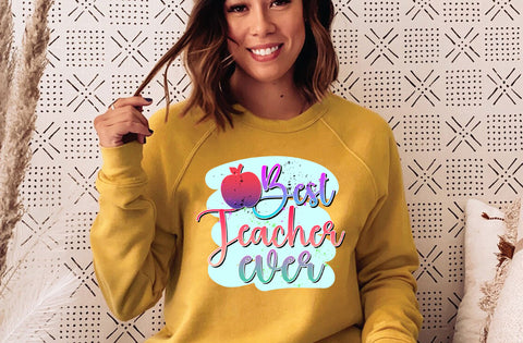 Best Teacher Ever, Sublimation instant digital download, teachers appreciation gift, cute fun template digital png, teacher gift design png. Sublimation MD mominul islam 
