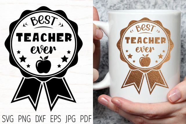 Best teacher ever svg, teachers day svg design SVG Digital Rainbow Shop 