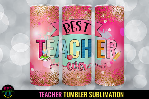 Best Teacher Tumbler Sublimation I 20 Oz Teacher Tumbler PNG Sublimation Happy Printables Club 