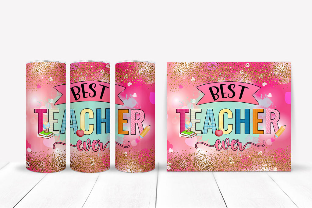 Best Teacher Tumbler Sublimation I 20 Oz Teacher Tumbler PNG - So Fontsy