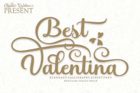 Best Valentina Font RomieStudio 