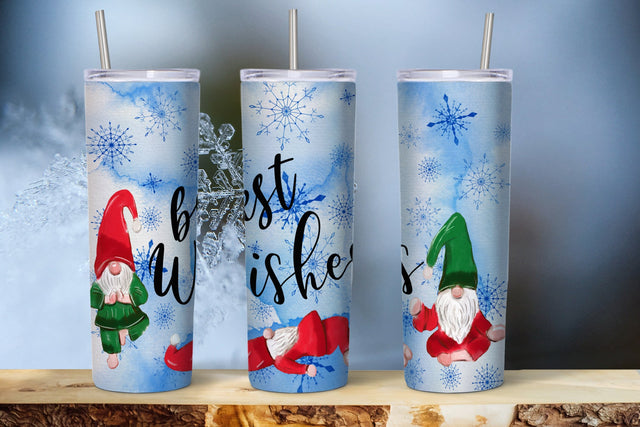 Best Wishes Tumbler sublimation design, Snow Tumbler Wrap Sublimation Natasha Prando 