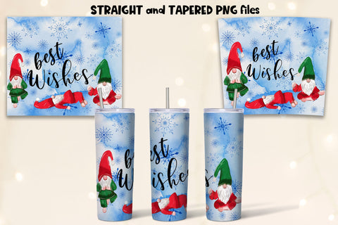 Best Wishes Tumbler sublimation design, Snow Tumbler Wrap Sublimation Natasha Prando 