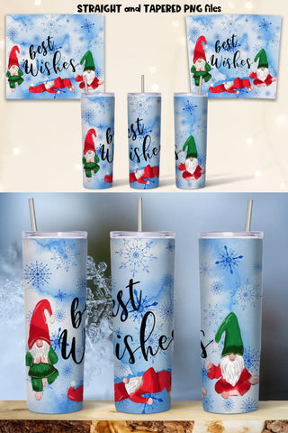 Best Wishes Tumbler sublimation design, Snow Tumbler Wrap Sublimation Natasha Prando 