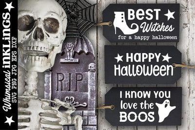 Best Witches Halloween Tag SVG Set SVG Whimsical Inklings 