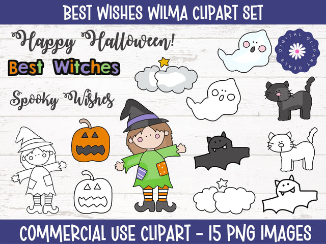 Best Witches Wilma Sublimation Clipart Set - Halloween Digital Download Sublimation Digital Clipart Deals 