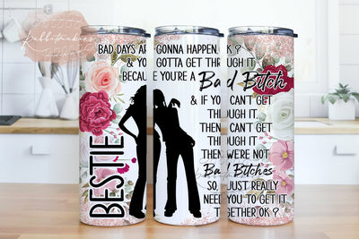 BESTIE 20 oz Skinny Tumbler Design - DIGITAL DOWNLOAD Sublimation Rabbitmakies 