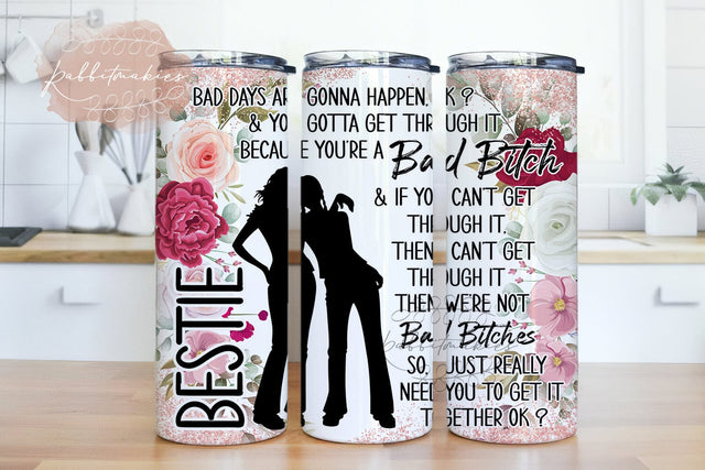 BESTIE 20 oz Skinny Tumbler Design - DIGITAL DOWNLOAD Sublimation Rabbitmakies 