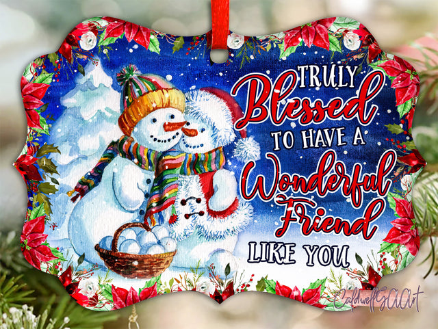 Bestie Snowman Truly Blessed Ornament PNG, Benelux Christmas Ornament, PNG Instant Download, Xmas Ornament Sublimation Designs Downloads Sublimation CaldwellArt 