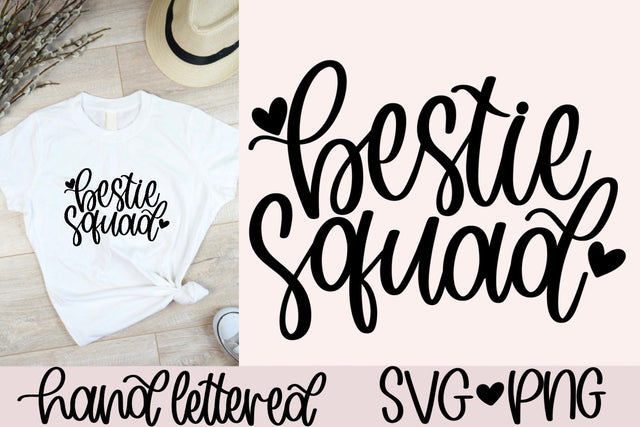 Bestie squad svg, besties svg, best friends svg, bff svg, hand lettered svg, bff shirt svg, friendship svg, bestie crew svg, friend crew svg SVG AnitaAlyiaLettering 