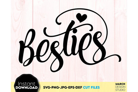 Besties Shirt SVG | Best Friend Shirt SVG | Girls Matching Shirts SVG SVG March Design Studio 