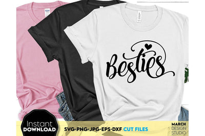 Besties Shirt SVG | Best Friend Shirt SVG | Girls Matching Shirts SVG SVG March Design Studio 