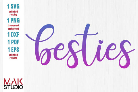 Besties svg, Besties png, Besties dxf, Besties vector, Besties silhouette, Besties cut file, Best friends forever, Best friends svg SVG MAKStudion 