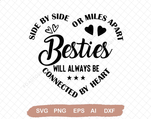 Besties SVG Cut File, commercial use, Miles apart, Best Friends SVG, Friendship , Best Friends Forever SVG DiamondDesign 