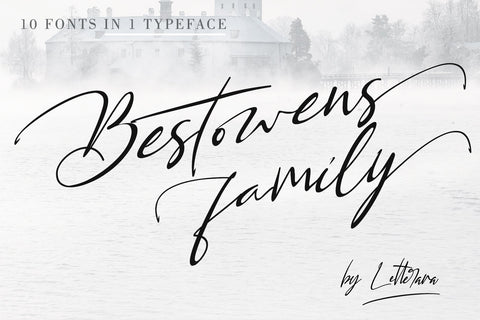 BESTOWENS FAMILY (10 Styles in 1 Typeface) Font Letterara 