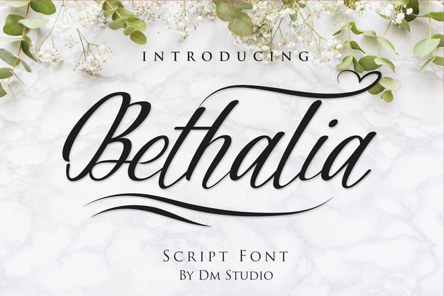 Bethalia Script Font Font Dm Letter Studio 