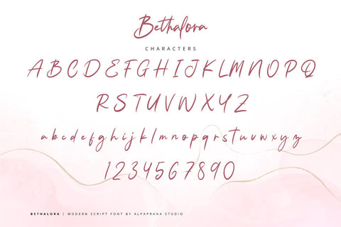 Bethalora - Modern Script Font Font Alpaprana Studio 