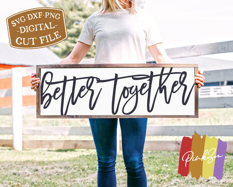 Better Together SVG Files | Mr & Mrs Svg | Wedding Svg | Oversized Svg | Commercial Use | Cricut | Silhouette | Digital Cut Files (1101452993) SVG PinkZou 