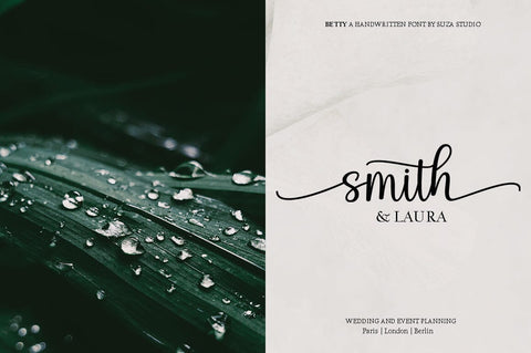 Betty Script Font Suza Studio 