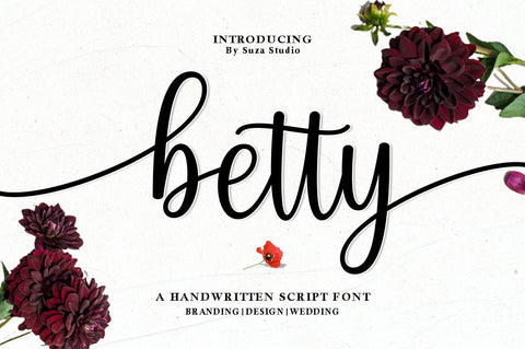 Betty Script Font Suza Studio 