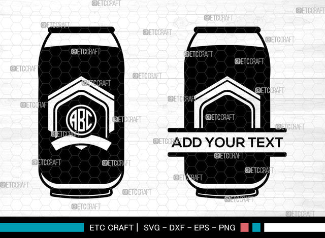 Beverage Can Monogram SVG, Drink Can svg, Soda Pop Svg, Soda Can Svg, Aluminium Cans Svg, Split Monogram Svg, Pop Can Svg Bundle SVG ETC Craft 
