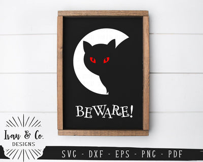 Beware SVG Files | Beware of the Cat SVG | Halloween SVG | Fall SVG | Commercial Use | Cricut | Silhouette | Cut Files (1041370135) SVG Ivan & Co. Designs 