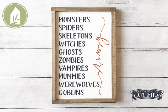 Beware SVG | Halloween Sign | Halloween SVG SVG LilleJuniper 