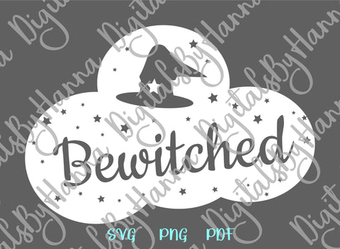 Bewitched Sign Happy Halloween Print and Cut SVG Digitals by Hanna 