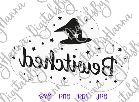 Bewitched Sign Happy Halloween Print and Cut SVG Digitals by Hanna 