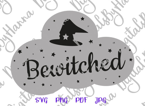 Bewitched Sign Happy Halloween Print and Cut SVG Digitals by Hanna 