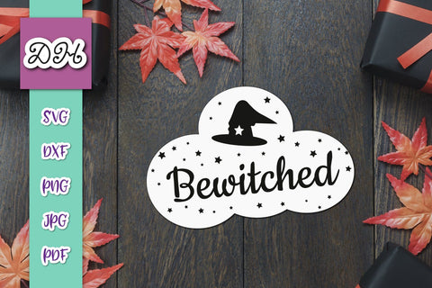 Bewitched Sign Happy Halloween Print and Cut SVG Digitals by Hanna 