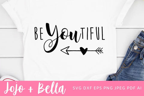 BeYOUtiful SVG, Love Quote Svg, Valentines Day Quote Svg, Valentines Day Shirt svg, Svg fiels for Cricut, Silhouette, Sublimation SVG Jojo&Bella 