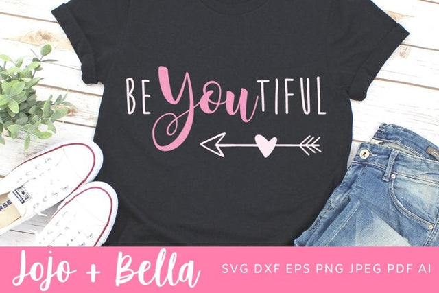 BeYOUtiful SVG, Love Quote Svg, Valentines Day Quote Svg, Valentines Day Shirt svg, Svg fiels for Cricut, Silhouette, Sublimation SVG Jojo&Bella 