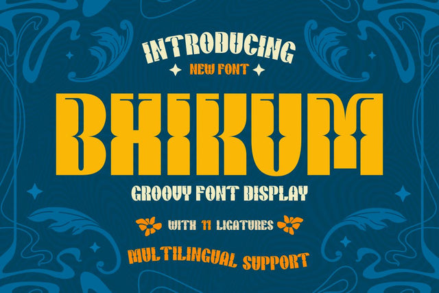 Bhikum | Groovy Retro Font Font twinletter 