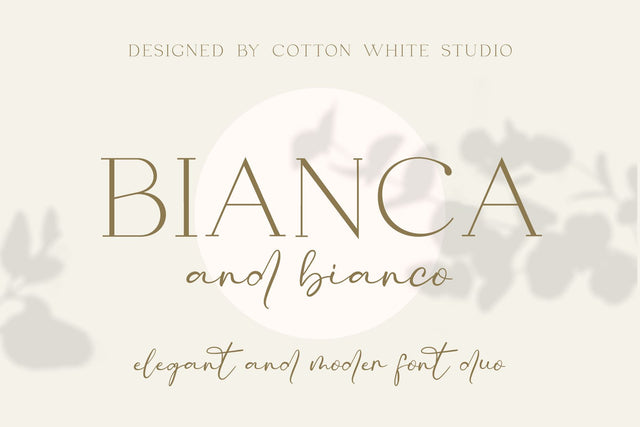 Bianca & Bianco Font Duo Font Cotton White Studio 